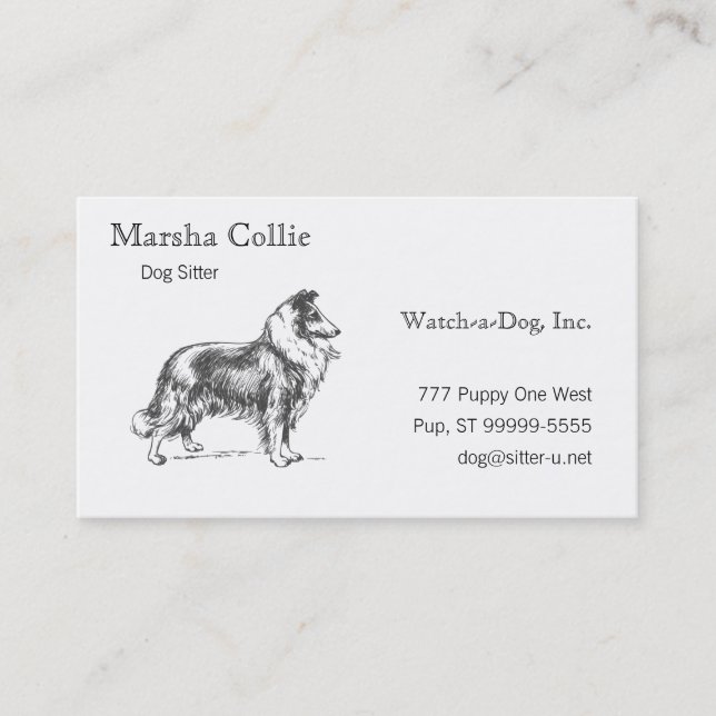 Collie Dog Business Card (Front)