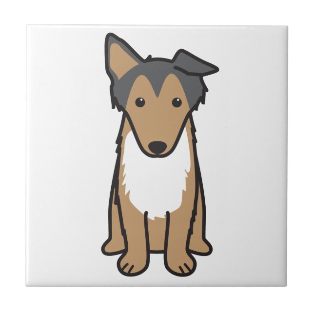 Collie Dog Cartoon Tile (Front)