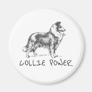 Collie dog "collie power" magnet