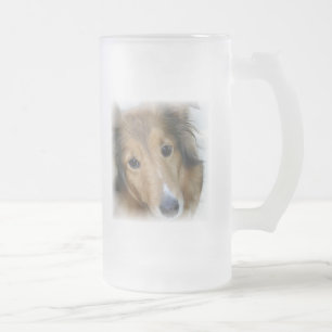 Collie Dog Frosted Beer Mug