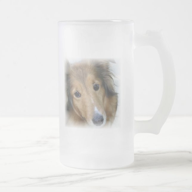 Collie Dog Frosted Beer Mug (Right)