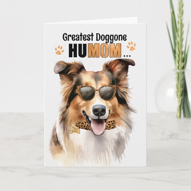 Collie Dog Greatest HuMOM Mother's Day Holiday Card (Front)