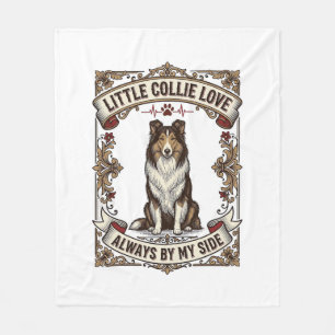 Collie Dog Lover Shirt with Vintage Engraving Quot Fleece Blanket