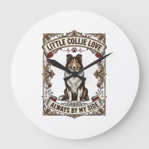 Collie Dog Lover Shirt with Vintage Engraving Quot Large Clock
