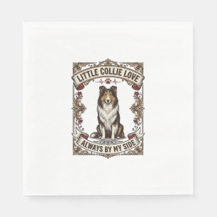 Collie Dog Lover Shirt with Vintage Engraving Quot Napkin