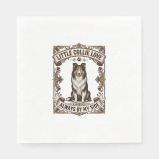 Collie Dog Lover Shirt with Vintage Engraving Quot Napkin