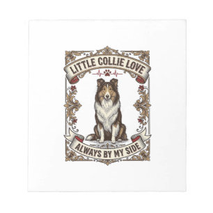 Collie Dog Lover Shirt with Vintage Engraving Quot Notepad