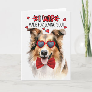Collie Dog Made for Loving You Valentine Holiday Card