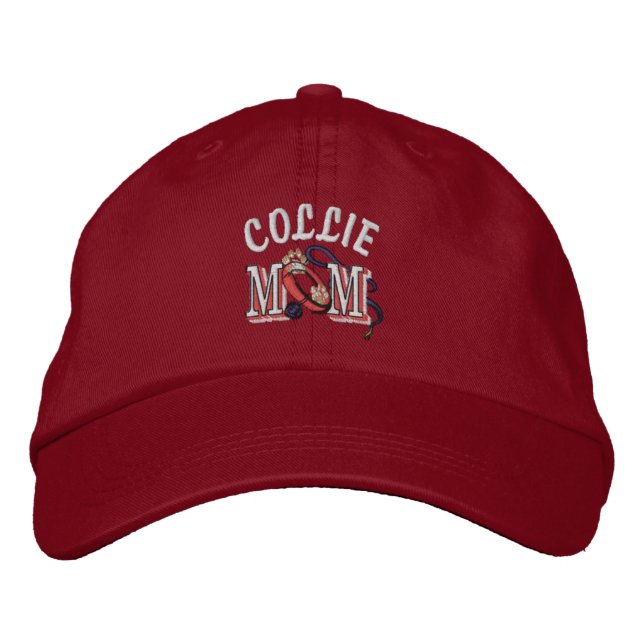 Collie Dog Mum Embroidered Hat (Front)