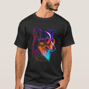 Collie Dog owner Vaporwave Notorious DJ T-Shirt