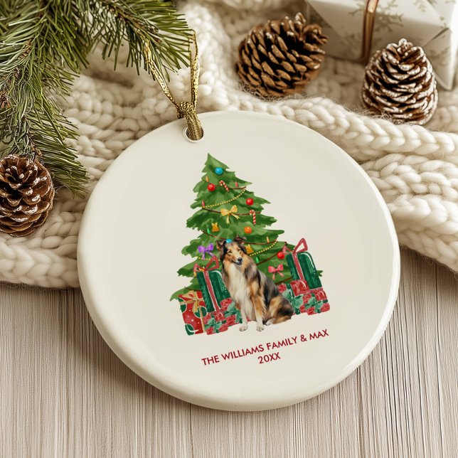 Collie Dog Personalised Christmas Ceramic Tree Decoration (Creator Uploaded)