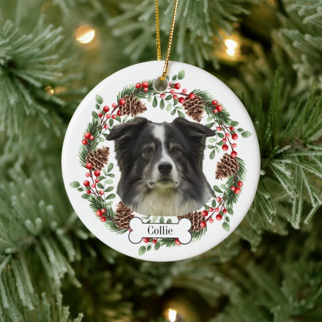 collie dog Personalised Pet Ornament (Tree)