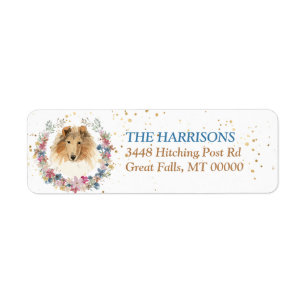 Collie Dog Spring Flowers Wreath