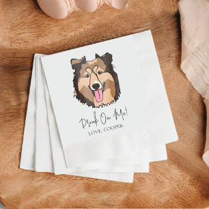 Collie Drink On Me Dog Custom Cocktail Napkin