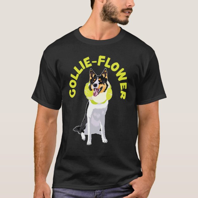 Collie Flower Dog  Puppy Paw Love Border Collie 1 T-Shirt (Front)