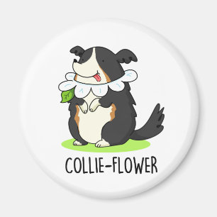 Collie-flower Funny Border Collie Dog Pun Magnet