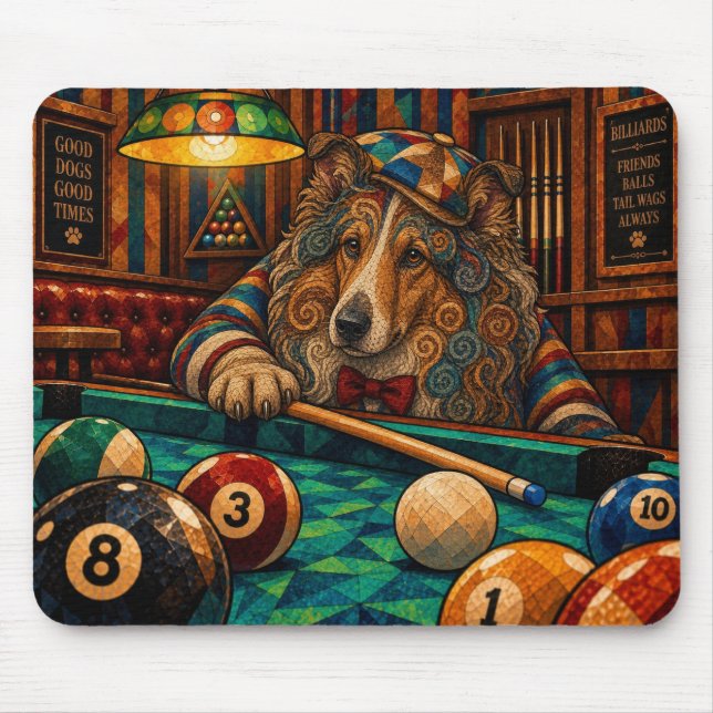 Collie, Geometric Mosaic Mouse Mat (Front)