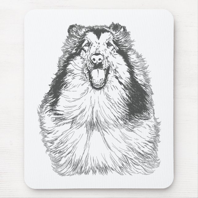 Collie Head Study Art Mouse Mat (Front)
