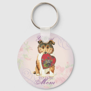 Collie Heart Mum Key Ring