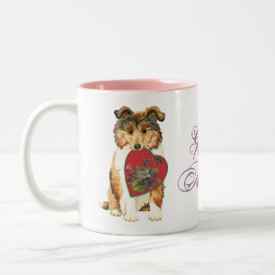 Collie Heart Mum Two-Tone Coffee Mug
