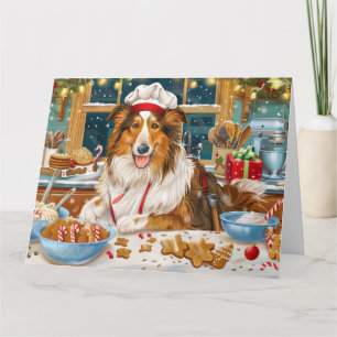Collie Holiday Baking: Festive Cheer Christmas Card
