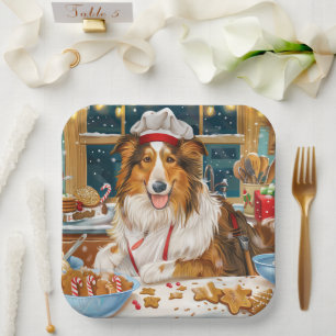 Collie Holiday Baking: Festive Christmas Paper Plate