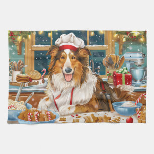 Collie Holiday Baking: Festive Christmas Tea Towel
