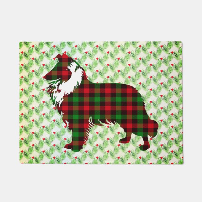 Collie Holiday Doormat (Front)