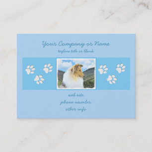 Collie in Mountains (Rough) Painting - Dog Art Business Card