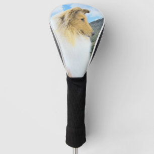 Collie in Mountains (Rough) Painting - Dog Art Golf Head Cover