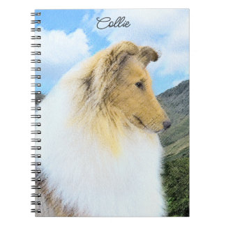 Collie in Mountains (Rough) Painting - Dog Art Notebook