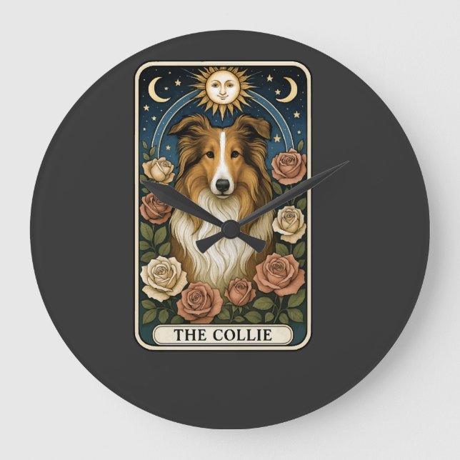 Collie Large Clock (Front)
