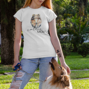 Collie Mum Cute Watercolor Dog lover T-Shirt