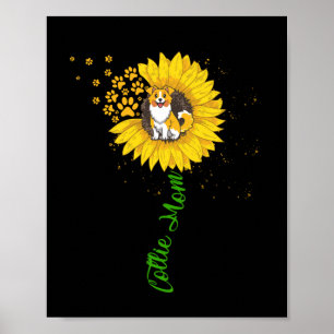 Collie Mum Sunflower Rough Collie Gifts Dog Mum Poster
