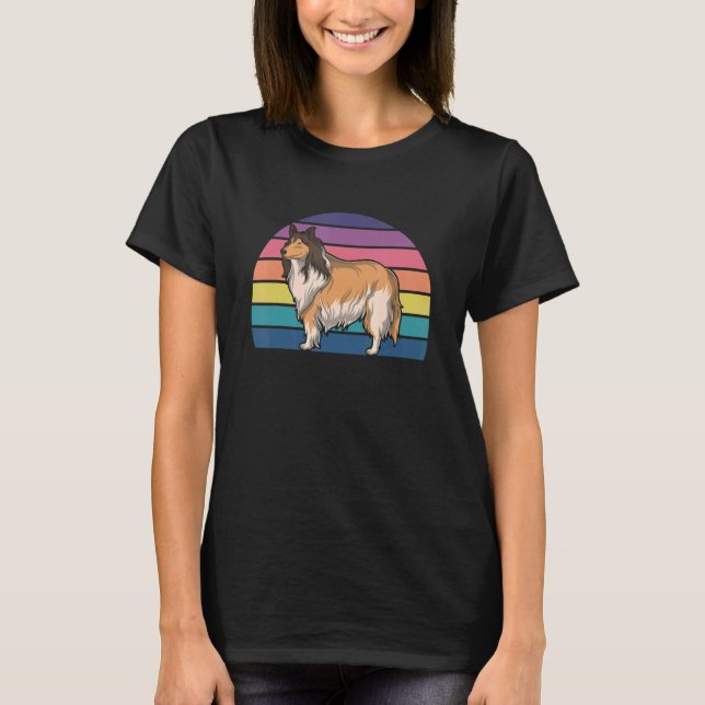 Collie Owner Dog  Animal Pet Retro Rough Collie T-Shirt (Front)