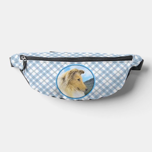 Collie Painting Rough Sable Merle Original Dog Art Bum Bags (Lay Down)