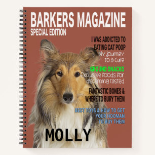 Collie Parody Magazine Cover Notebook