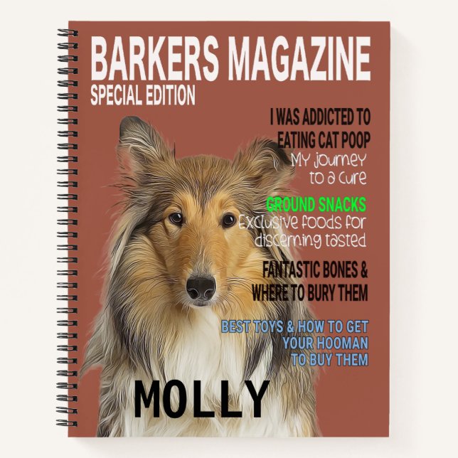 Collie Parody Magazine Cover Notebook (Front)
