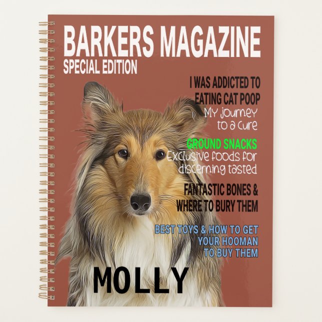 Collie Parody Magazine Cover  Planner (Front)