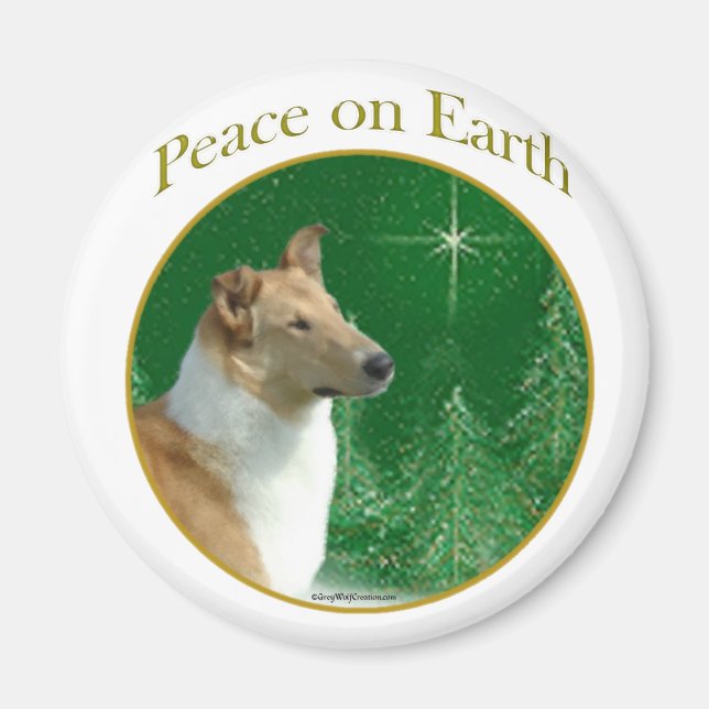 Collie Peace on Earth Magnet (Front)