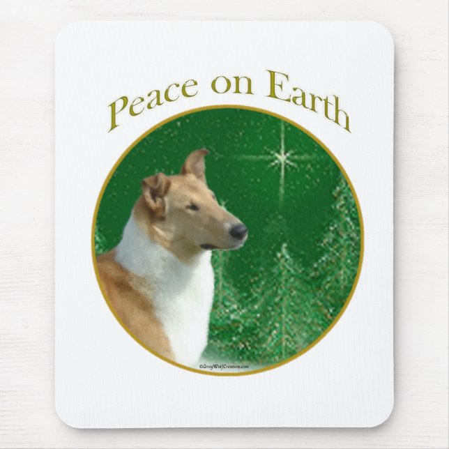 Collie Peace on Earth Mouse Mat (Front)