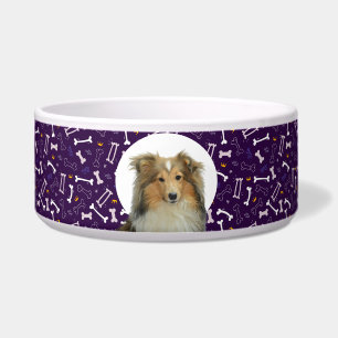 Collie Personalised Photo & Name Dog Bowl