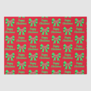 Collie Rough Christmas Dog & Bow Red Tissue Paper