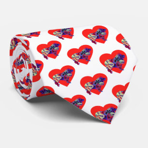 Collie Rough Dog Silhouette Valentines Day White Tie