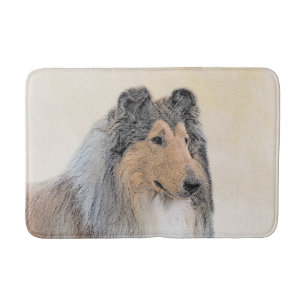 Collie (Rough) Painting - Cute Original Dog Art Bath Mat