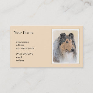 Collie (Rough) Painting - Cute Original Dog Art Business Card