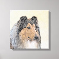 Collie (Rough) Painting - Cute Original Dog Art