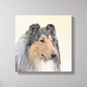 Collie (Rough) Painting - Cute Original Dog Art Canvas Print