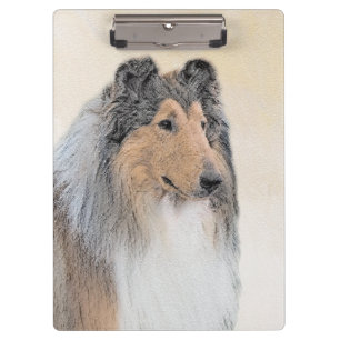 Collie (Rough) Painting - Cute Original Dog Art Clipboard