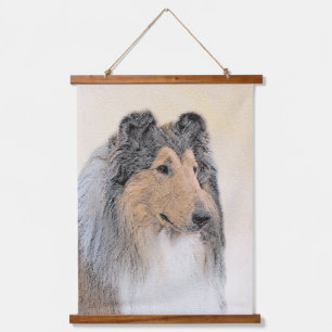 Collie (Rough) Painting - Cute Original Dog Art Hanging Tapestry
